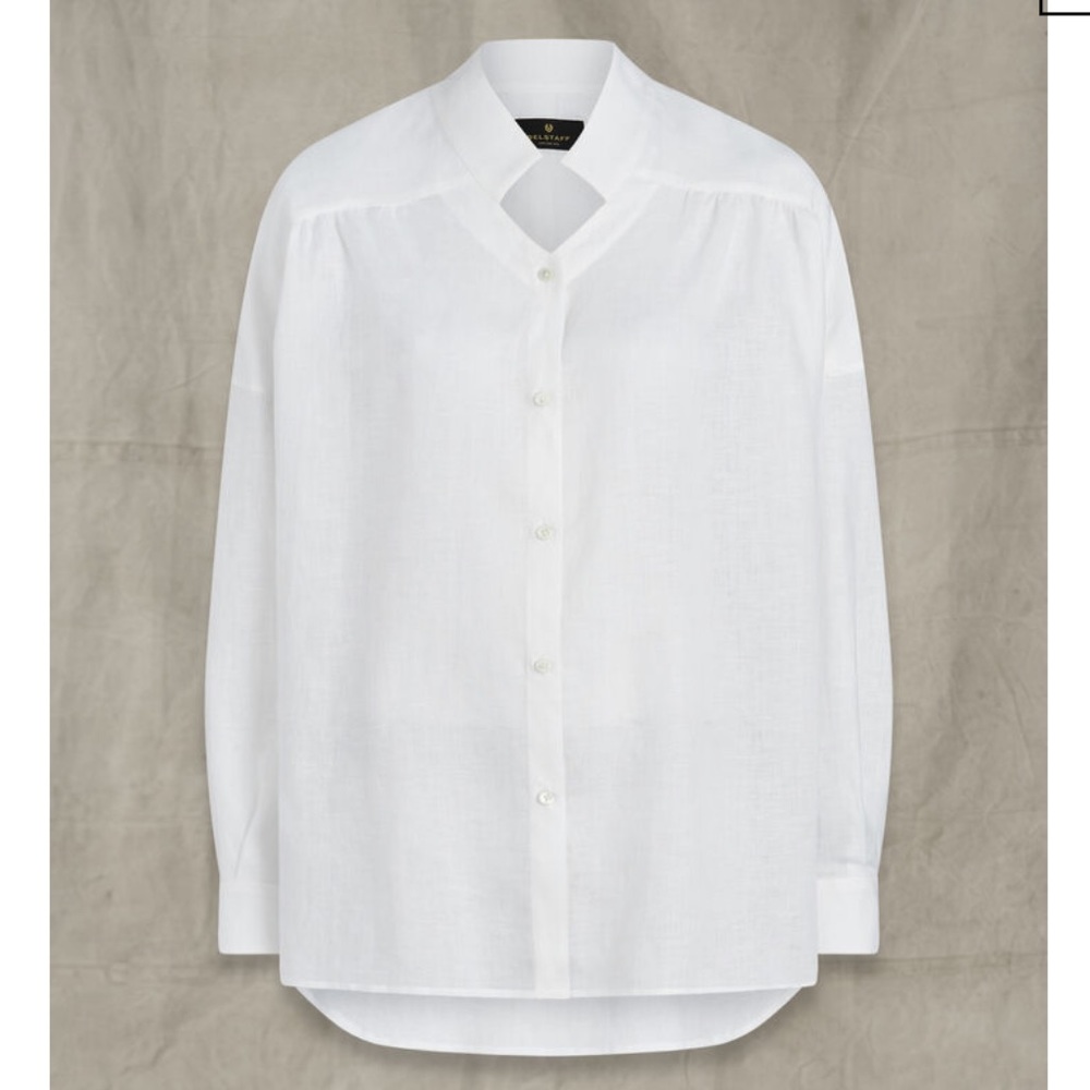 Belstaff Maeve Linen Shirt White by Belstaff